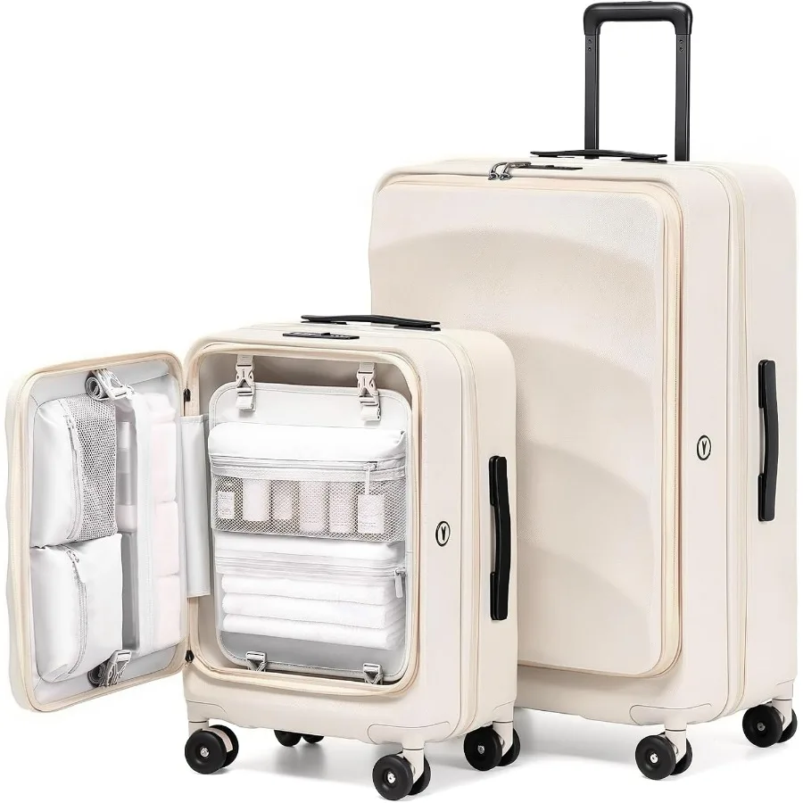 Expandable Hard Shell Luggage Set - Top Opening Expandable Luggage Sets 2
