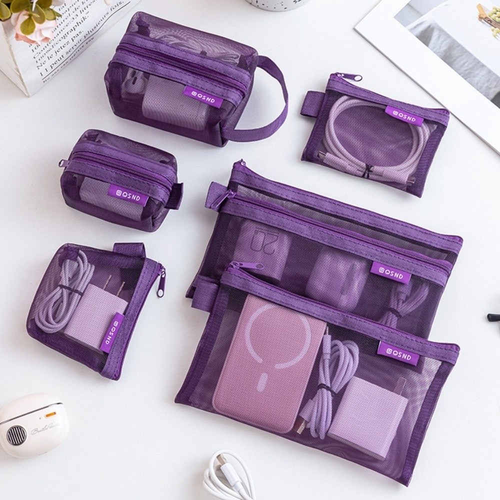 Cosmetic Bags - Multipurpose Nylon Transparent Storage Bag Square