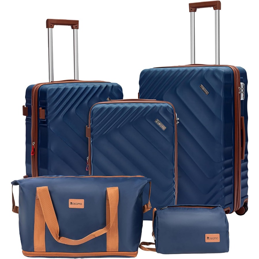Expandable Hard Shell Luggage Set - 5-Piece Hard Shell Expandable Luggage Set,