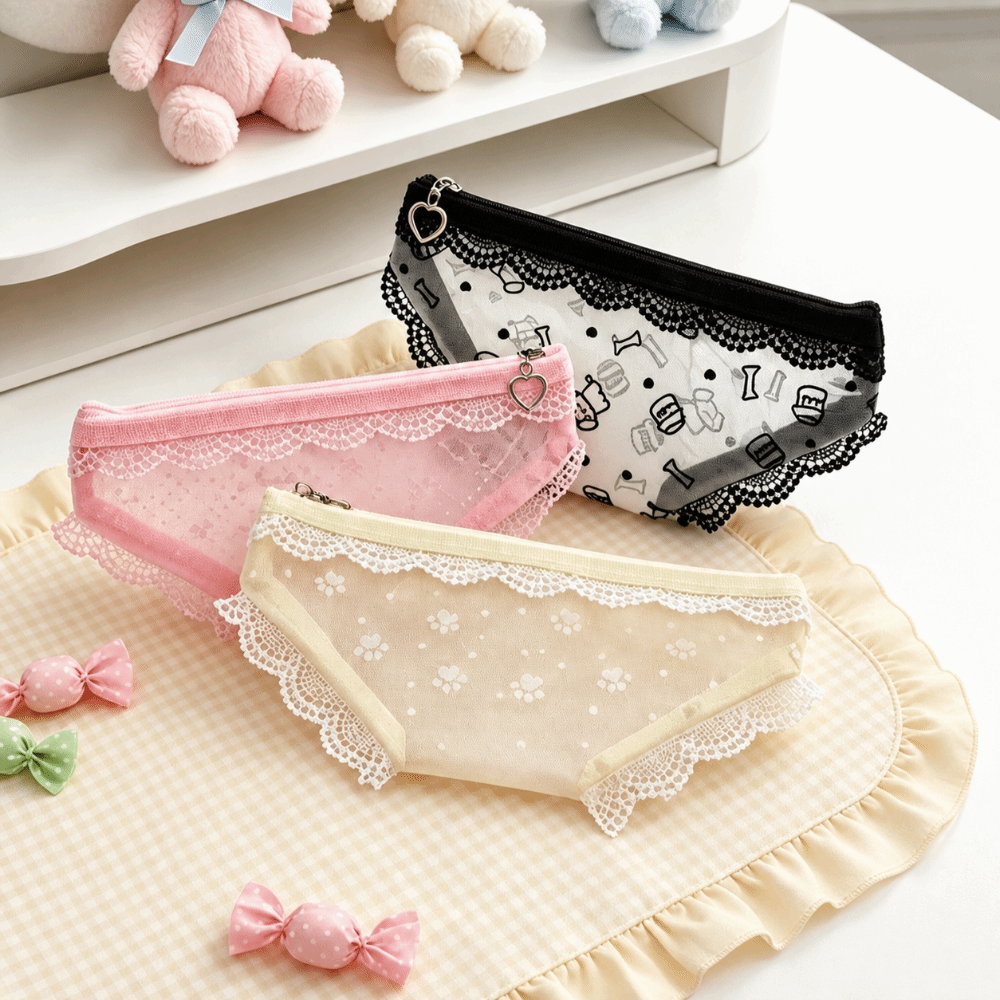 Cute Lace Mesh Storage Pouch B - огляд і ціна Cosmetic Bags