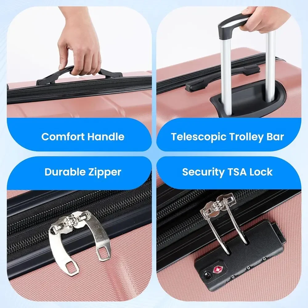 3-Piece Large Suitcase Set wit - огляд і ціна Expandable Hard Shell Luggage Set
