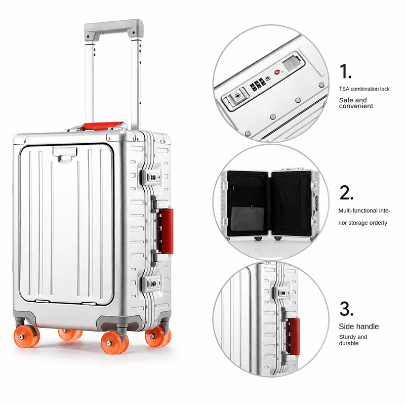 All-Aluminum Magnesium Alloy S - огляд і ціна Front Opening Laptop Luggage 24 Inch