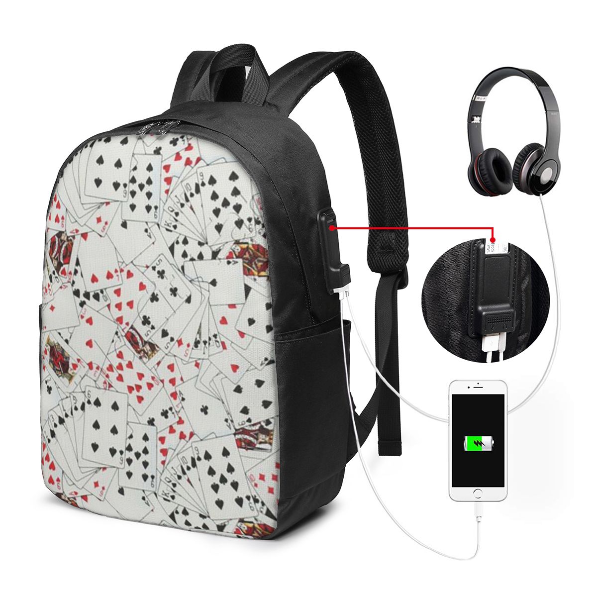 Playing Cards Poker Print Back - огляд і ціна Travel Bags