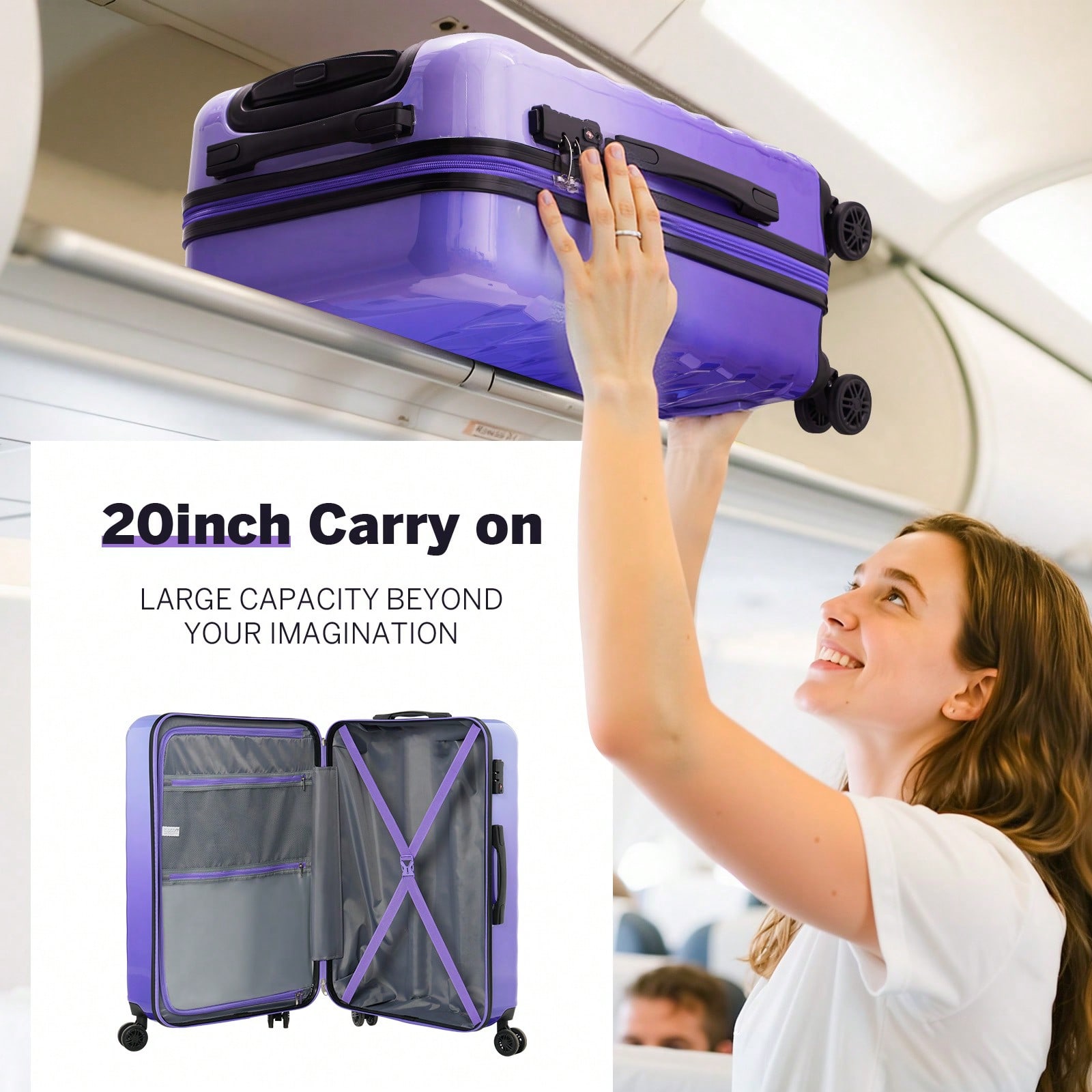 20/28 Inch Hardshell Luggage S - огляд і ціна Spinner Wheel Rolling Suitcase 20 Inch