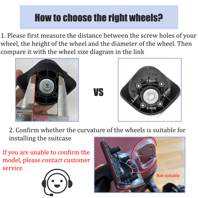 For W023 Luggage Wheel Repair  - огляд і ціна Silent Replacement Luggage Wheels
